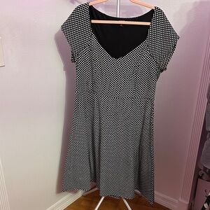 EUC Torrid Elegant Black and White Polka Dot Dress